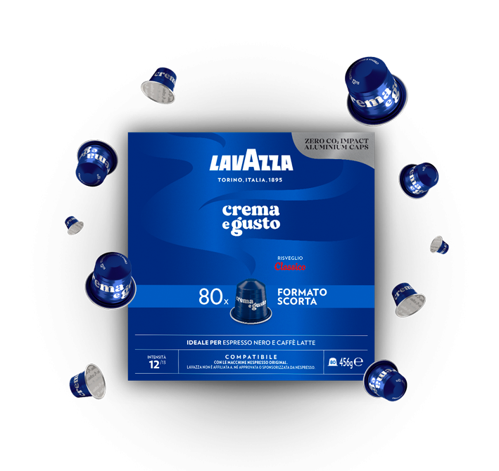 80 Capsule In Alluminio Lavazza Compatibili Nespresso Crema & Gusto