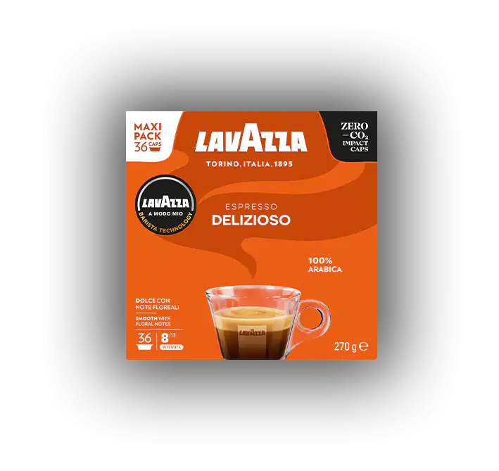 36 Capsule Caffè Lavazza A Modo Mio DELIZIOSO ORIGINALE intensità 8