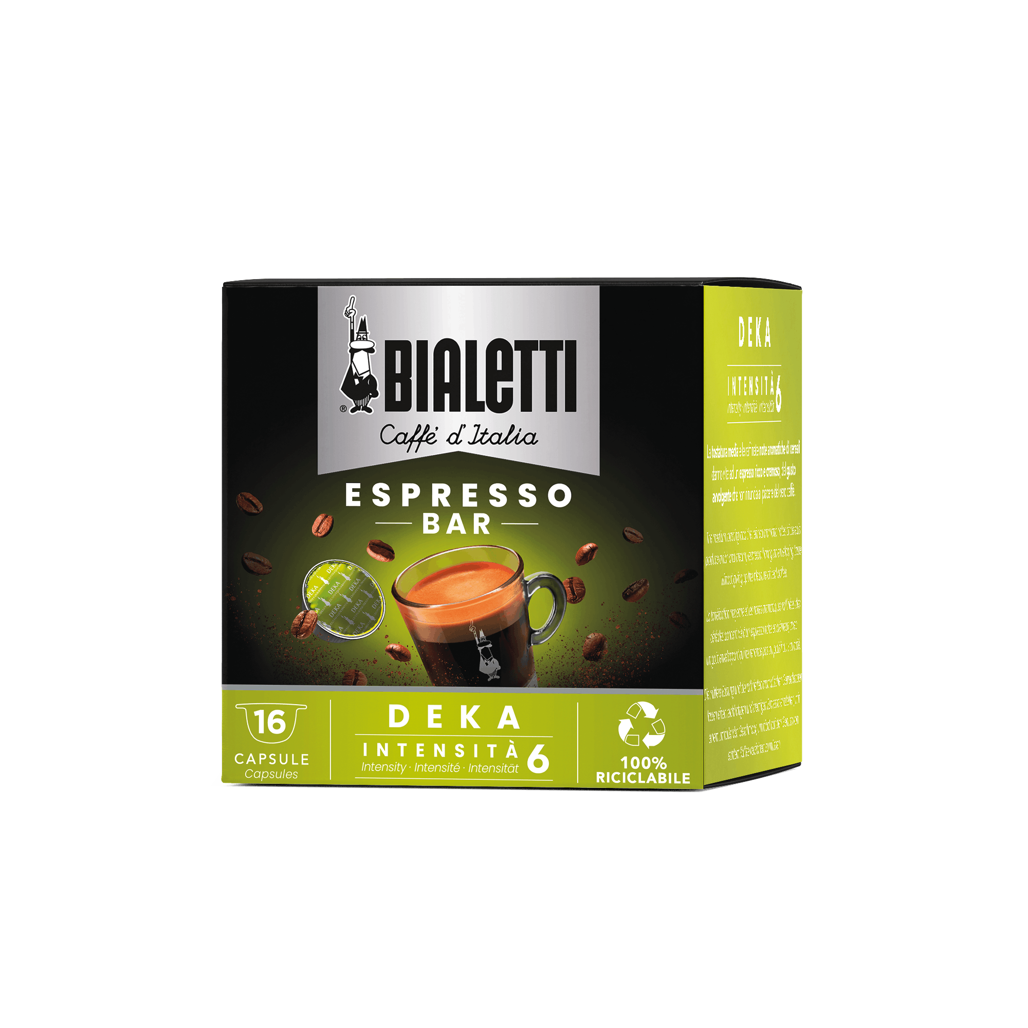 16 Capsule Caffe' BIALETTI Gusto ITALIA DECA 