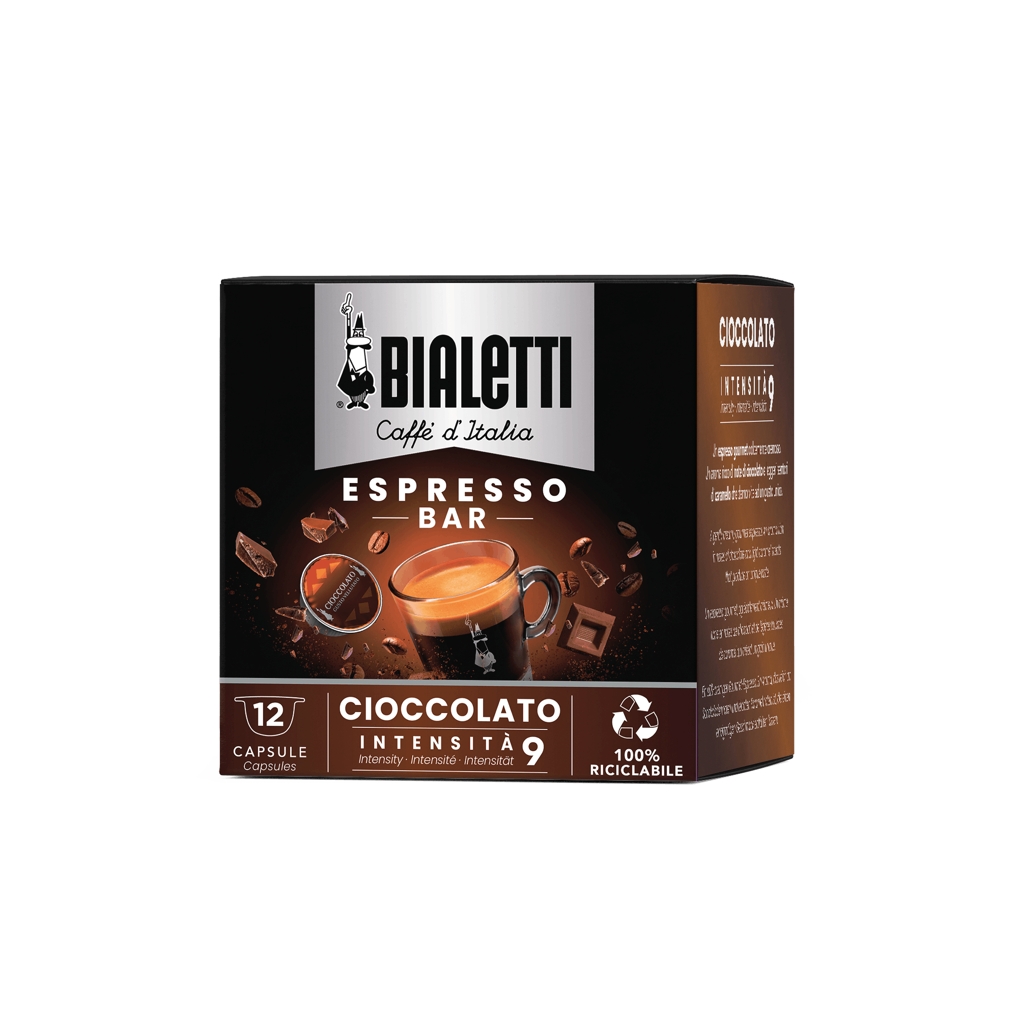 12 Capsule Caffe' BIALETTI Gusto CIOCCOLATO 