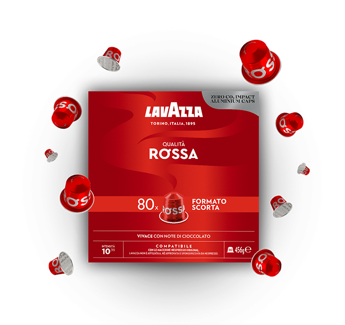 80 Capsule In Alluminio Lavazza Compatibili Nespresso Qualità Rossa