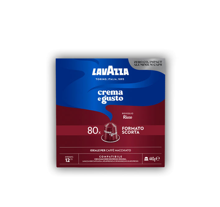 80 Capsule In Alluminio Lavazza Compatibili Nespresso Crema & Gusto Ricco