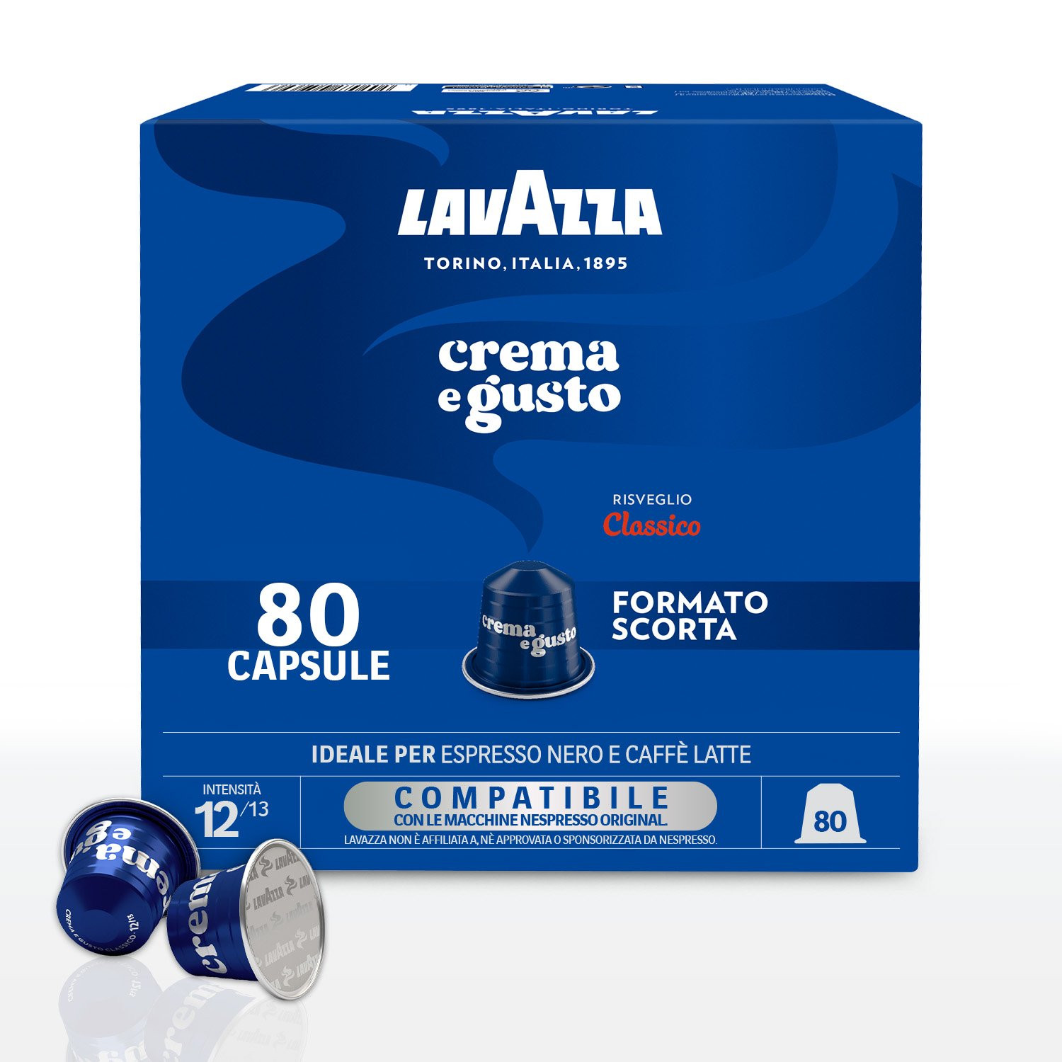 80 Capsule In Alluminio Lavazza Compatibili Nespresso Crema & Gusto