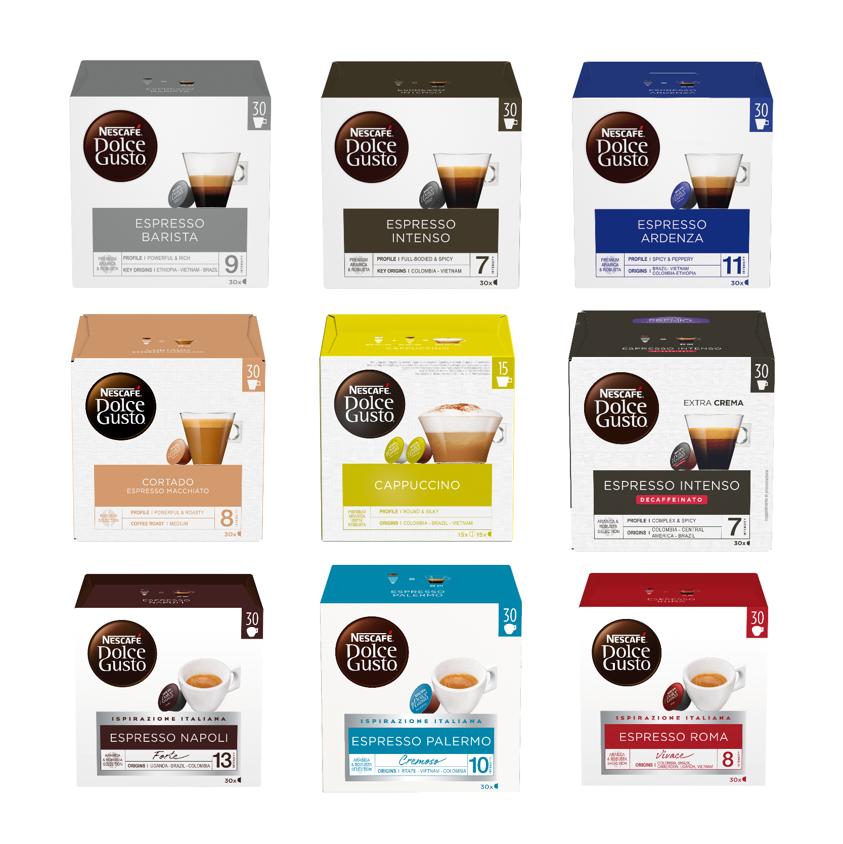 180 Capsule NESCAFE' DOLCE GUSTO 6 Confezioni Da 30 Capsule Gusti a Scelta  Magnum Pack