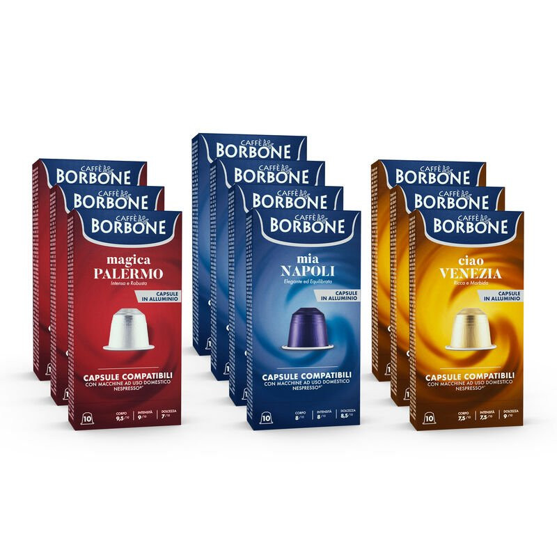 100 Capsule In Alluminio Borbone Compatibili Nespresso Gusti A Scelta