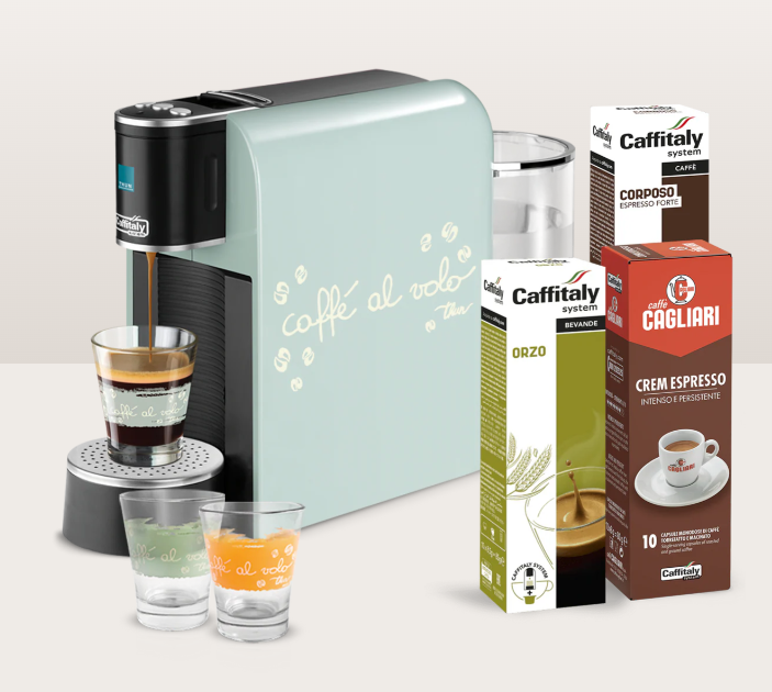 Macchina Da Caffè CAFFITALY ARKA - Bundle Thun + 2 bicchierini e 30 Capsule omaggio
