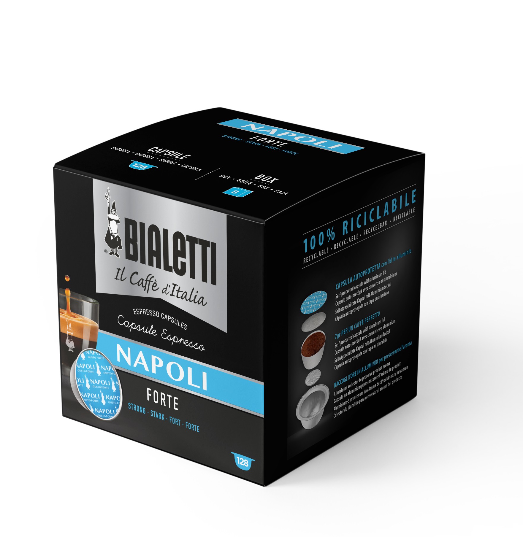 128 Capsule Caffe' Bialetti NAPOLI Confezione Risparmio 