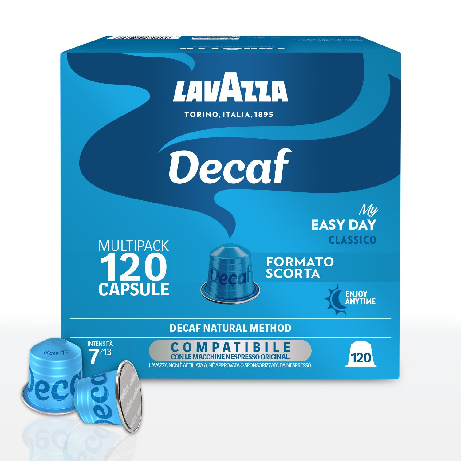 120 Capsule In Alluminio Lavazza Compatibili Nespresso Decaf