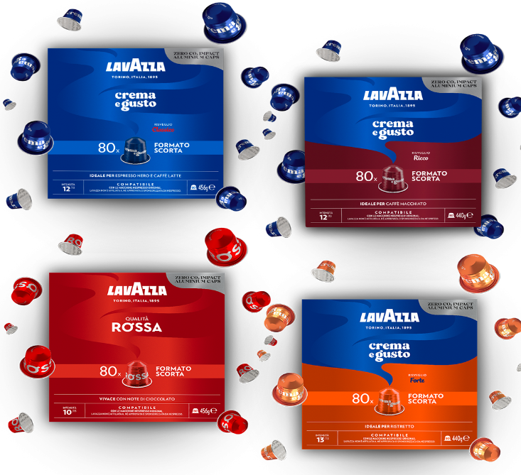 240 Capsule In Alluminio Lavazza Compatibili Nespresso Gusti A Scelta