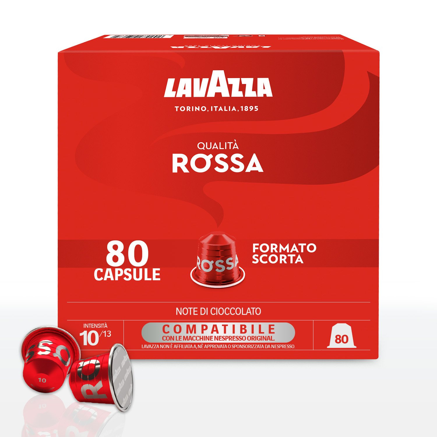80 Capsule In Alluminio Lavazza Compatibili Nespresso Qualità Rossa