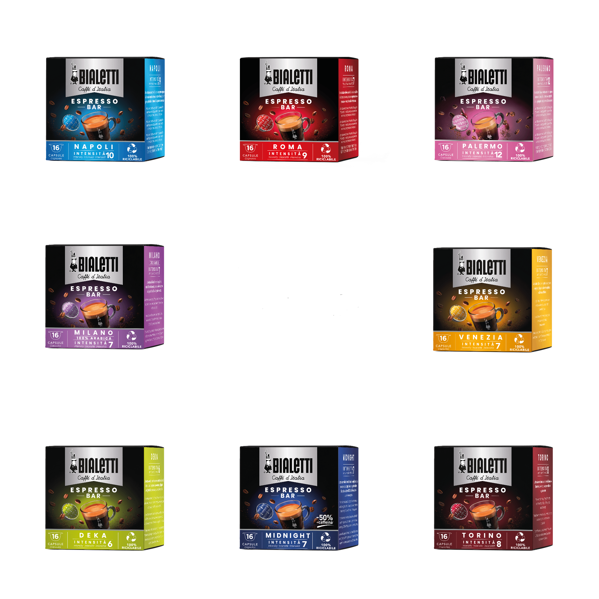 256 Capsule Caffe' BIALETTI 16 Confezioni Da 16 capsule Gusti a Scelta 