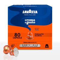 80 Capsule In Alluminio Lavazza Compatibili Nespresso Crema & Gusto Forte