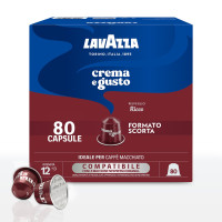 80 Capsule In Alluminio Lavazza Compatibili Nespresso Crema & Gusto Ricco