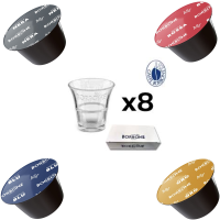 540 Capsule Borbone Compatibili NESCAFE' DOLCE GUSTO Gusti A Scelta + Set Da 8 Bicchierini In Vetro Omaggio